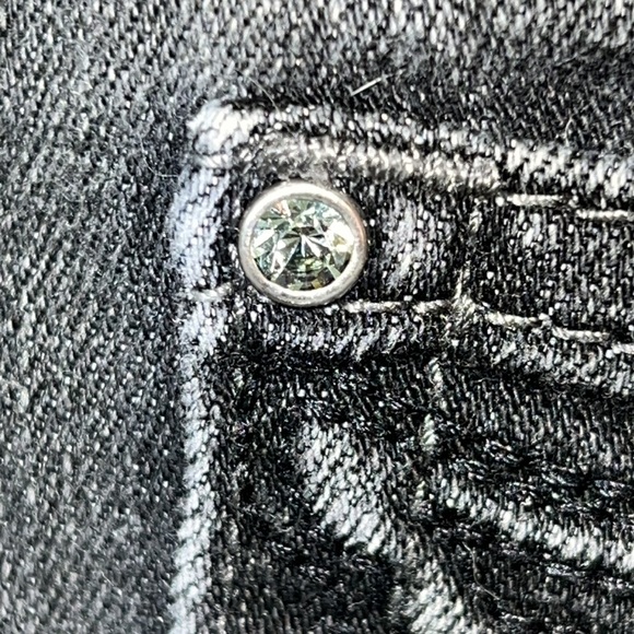 👖WHITE HOUSE BLACK MARKET NOIR 4R Slim Leg blk denim jeans embellished pockets - Picture 14 of 14